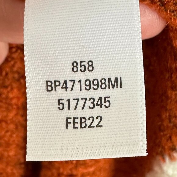 NEW Nordstrom 2022 Varsity Cardigan Rust Brown Oversized Chunky Knit Size Large - Picture 5 of 14